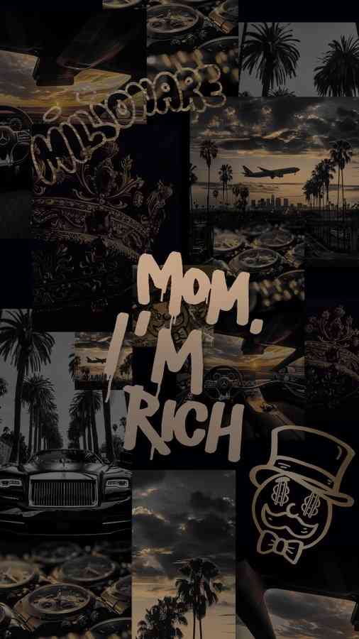 Mom I'm Rich Dark Aesthetic Collage | MirrorLog